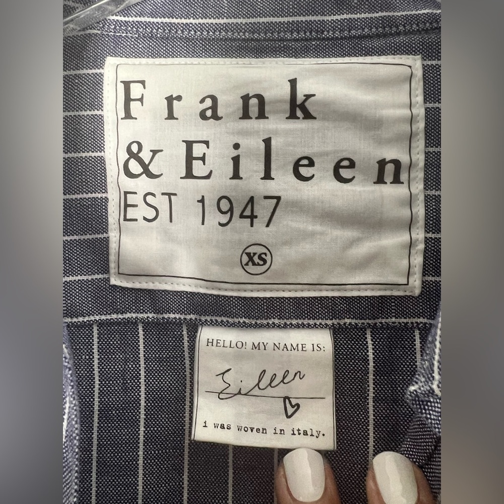 Frank & Eileen Linen Blend Button Down Shirt Sz XS - Picture 3 of 7